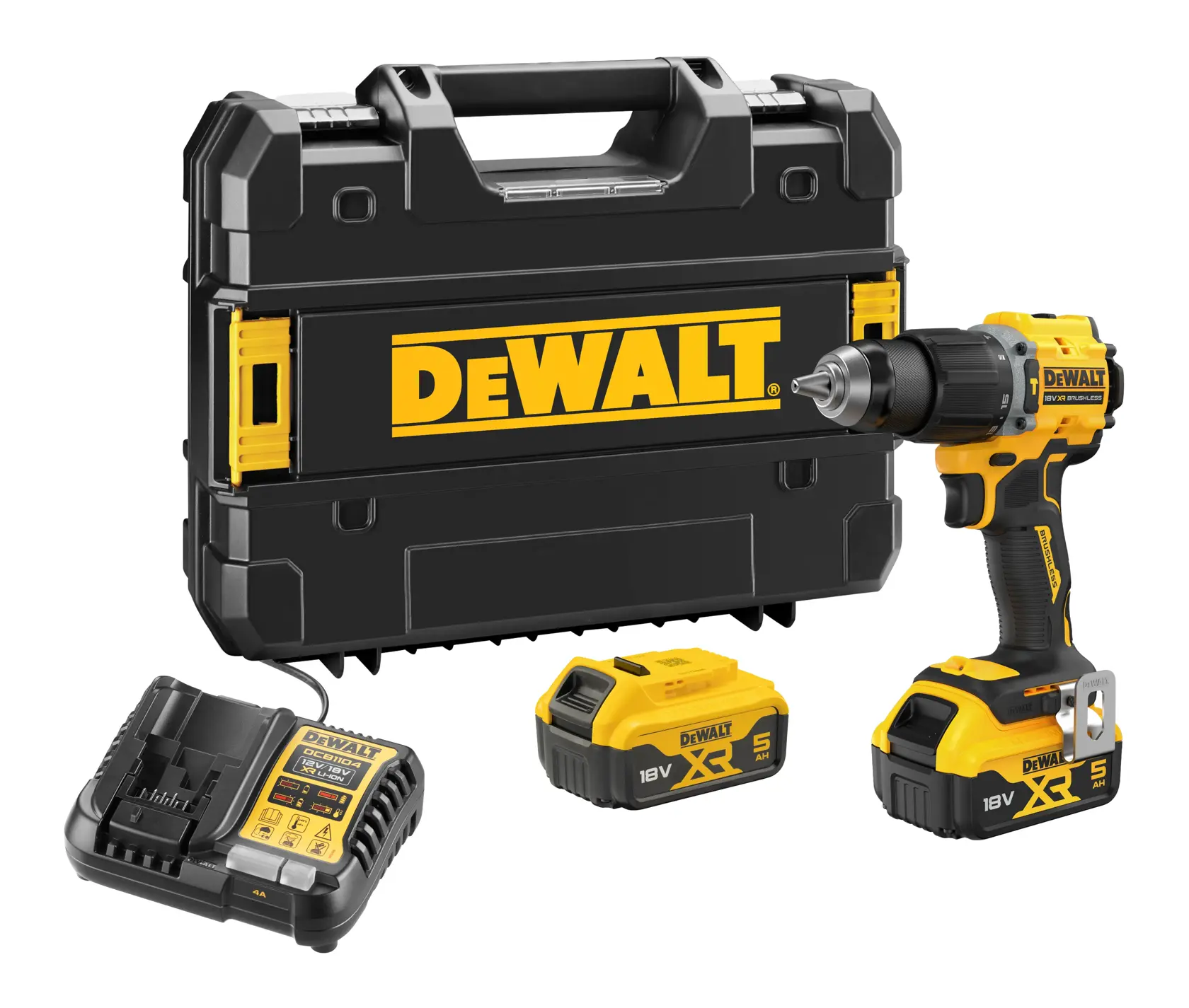 18V XR® kömürsüz kompakt darbeli matkap - 2 x 5Ah