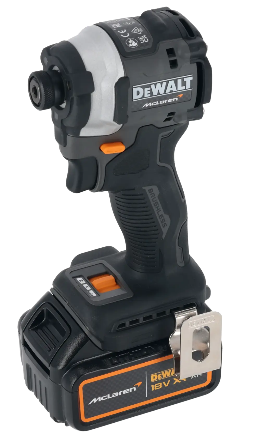 DEWALT x McLaren F1 Takımı 18V XR Fırçasız Darbeli Vidalama - 2 x 4Ah Akü ile