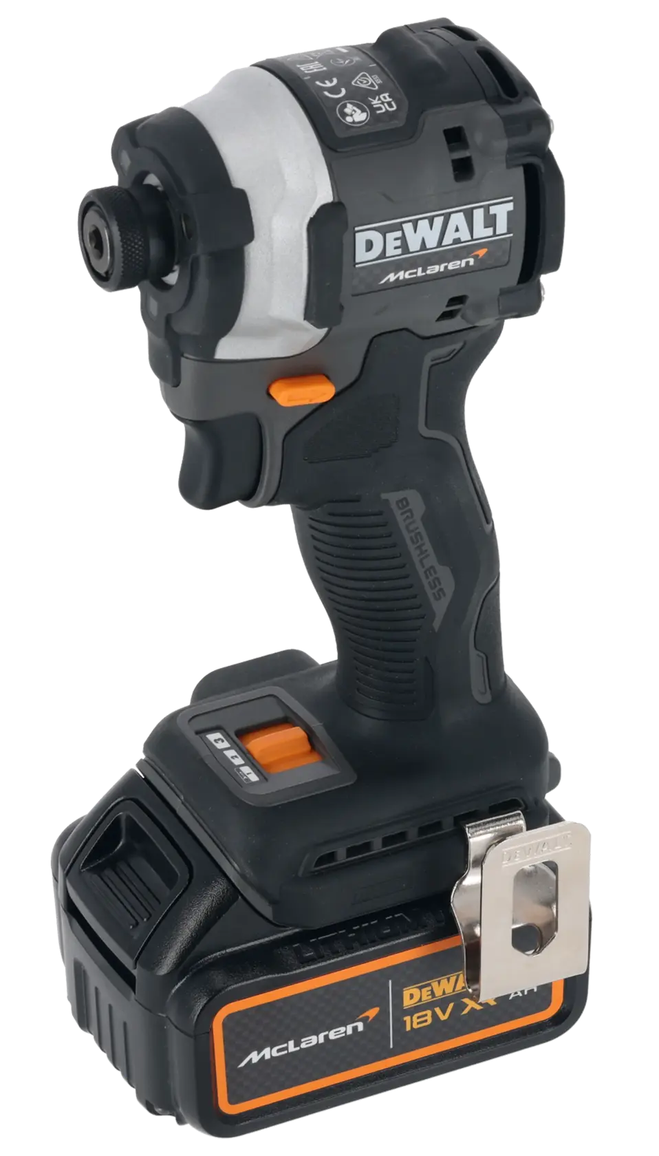 DEWALT x McLaren F1 Takımı 18V XR Fırçasız Darbeli Vidalama - 2 x 5Ah Akü ile