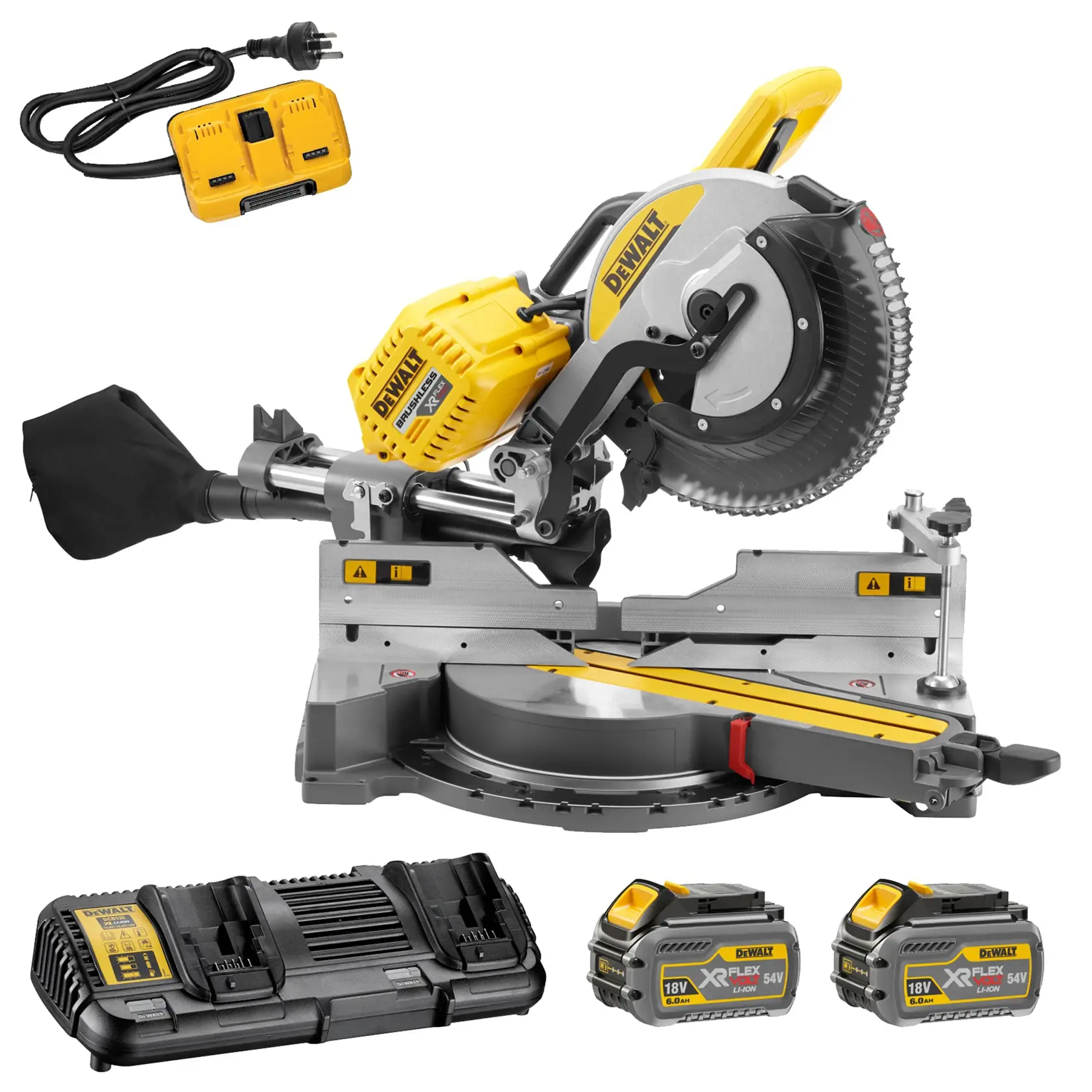 54V 6,0Ah Flexvolt Xr Li-Ion 305Mm Şarjlı Kömürsüz Raylı Ve Zıvanalı Gönye Testere