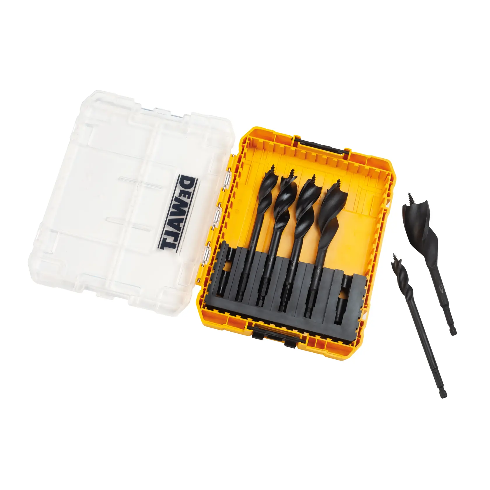 152 mm üç kanallı yassı ahşap matkap ucu seti (orta sertlikte çanta) (6 parça)